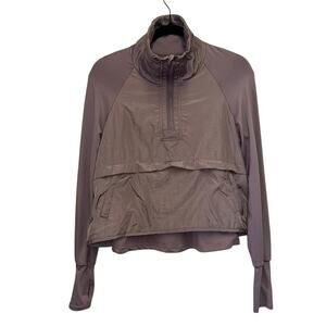 Free People Movement Cropped Pullover Jacket Small Purple Half Zip Athleisure